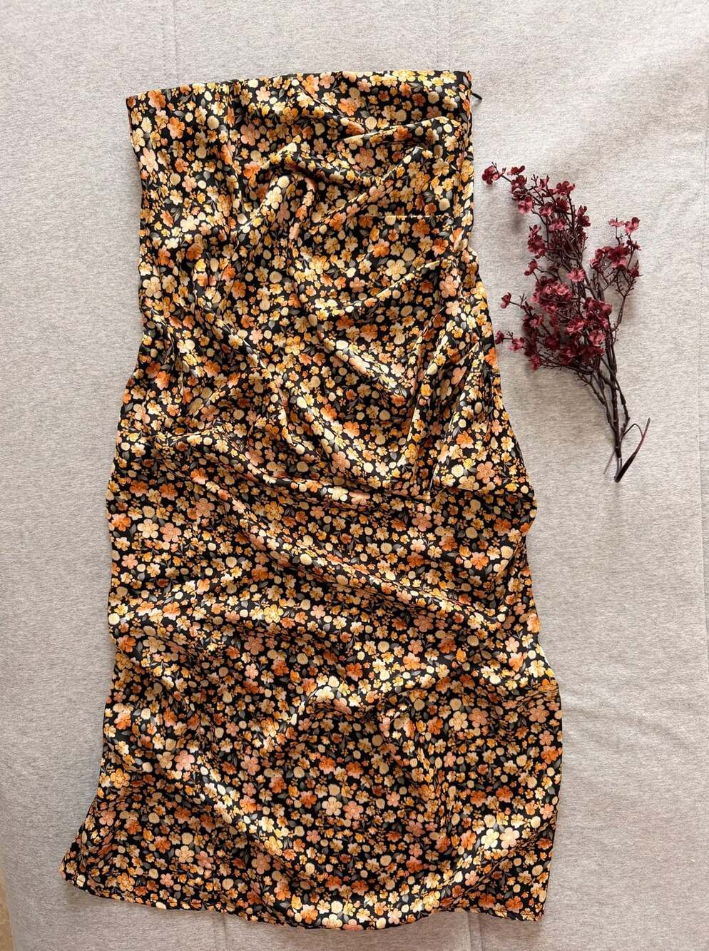 Lulus Elevated Choice Black Floral Print Satin Midi Skirt